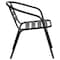 Flash Furniture Lila 27.5in Black Square Aluminum Indoor-Outdoor Table Set with 4 Black Slat Back Chairs TLH-ALUM-28SQ-017BK4-GG - alternate 4